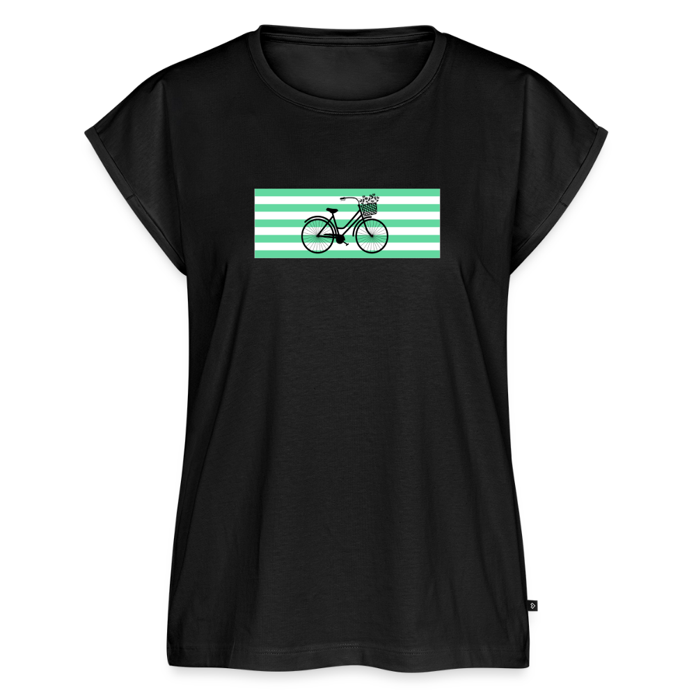 Women's Organic Roll Cuff T-Shirt - black
