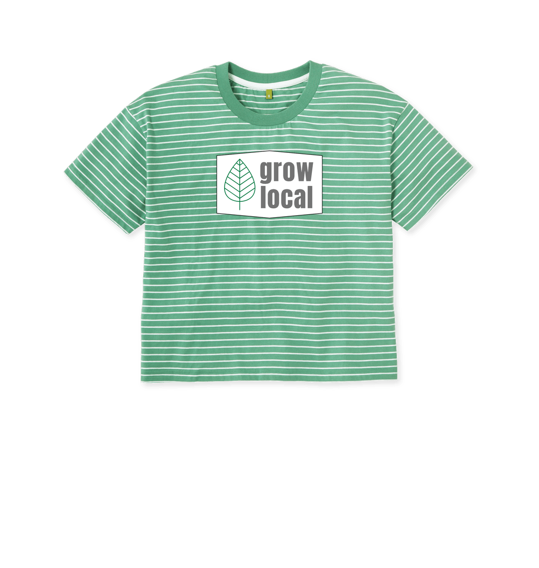 Green Stripes Printed T-shirt Front