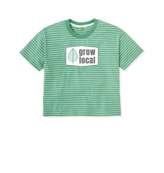 Green Stripes Printed T-shirt Front