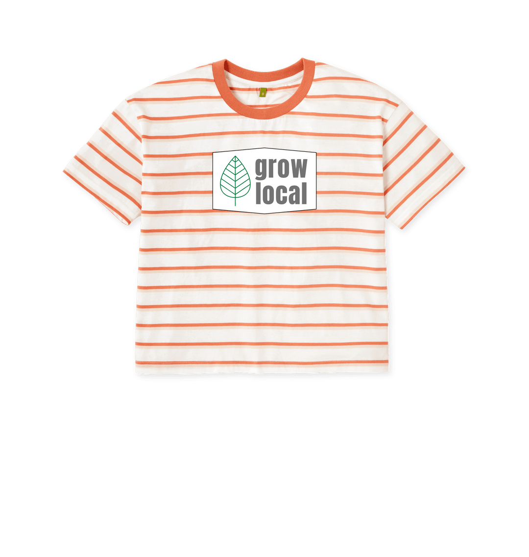 Coral Stripes Printed T-shirt Front